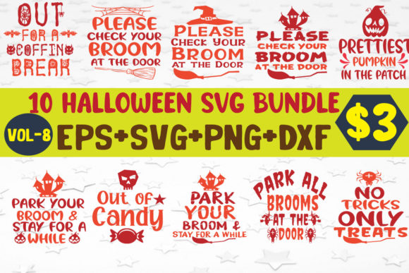 10 Halloween SVG Design Bundle